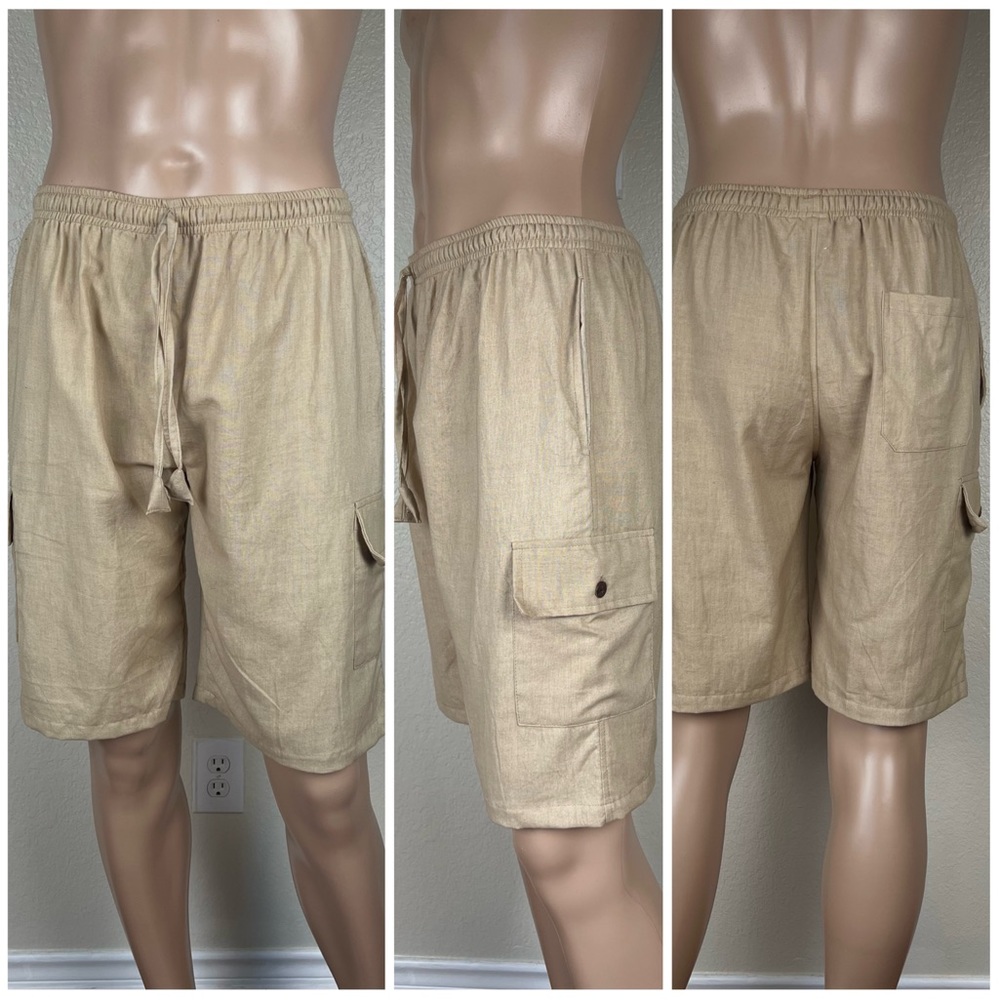 Mens Cotton Cargo Shorts - Picture 1 of 7